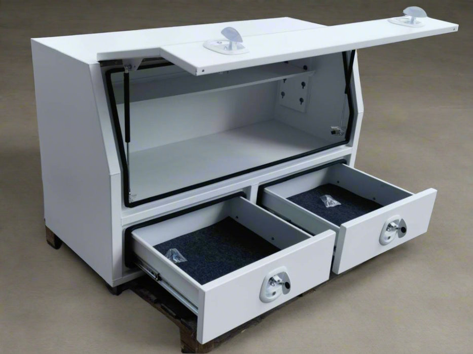 Ute Toolbox - 1450mmx600mmx850mm - HD 2 Drawer - WHITE